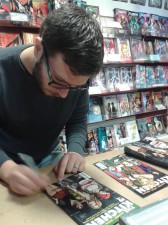 Ollie Masters signing The Kitchen in Dave's Comics, Brighton