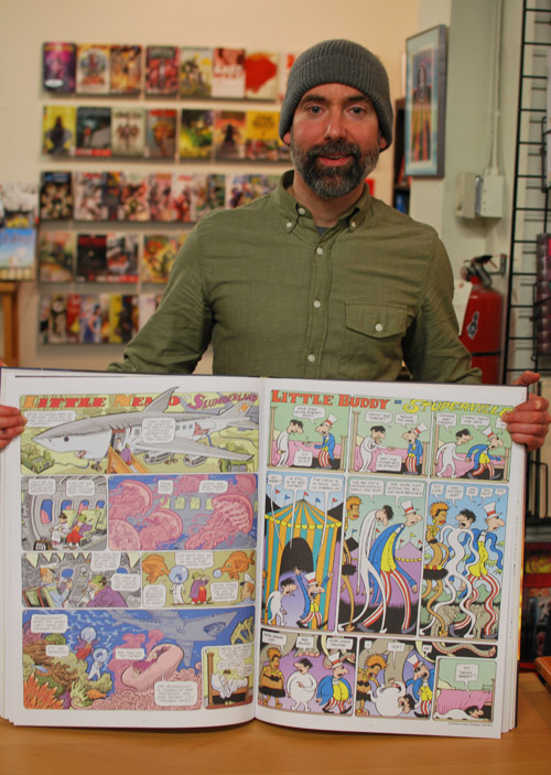 Craig Thompson with his Little Nemo pages