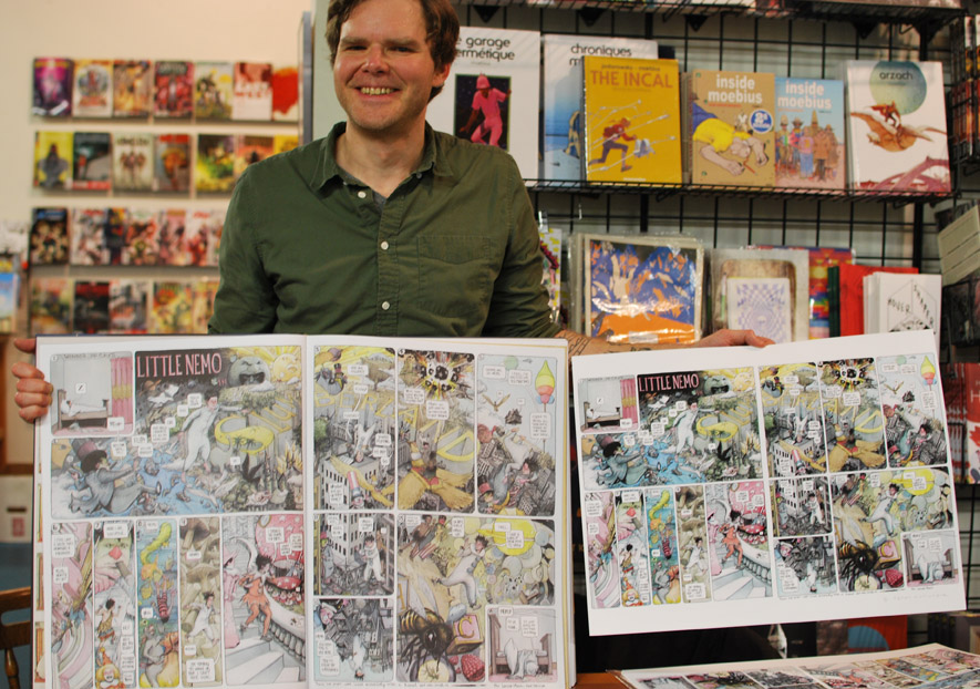 Farel Dalrymple with his Little Nemo pages